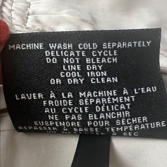 Like New! Cole Haan Light Gray Hooded Packable Rain Jacket Pockets Cinch Waist S - Picture 14 of 16